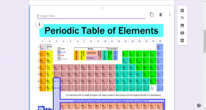 View of an image of the Periodic table uploaded onto the form, Image Title is written above the image