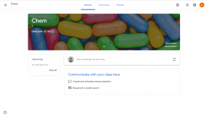 Stream page on your new google classroom page