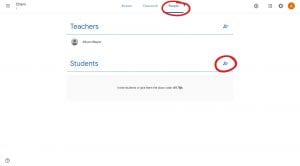 People's tab, circled, located to the right of the Student's section an add students icon is circled
