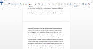 Text from other Word document inserted into blank page