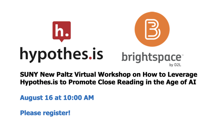 Hypothesis and Brightspace Logo and August 16 date for webinar