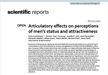 Image of article abstract, "Articulatory effects on perceptions of men’s status and attractiveness."