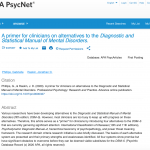 Screen shot of DSM alternatives paper on PsycNET